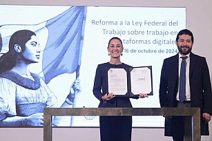 Sheinbaum presenta reforma laboral para trabajadores de apps y jóvenes