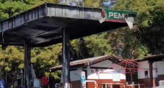 Violencia en Michoacán: Gasolinera incendiada y tienda baleada en Cuitzeo