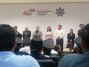 Entrega de Equipamiento y Capacitación a la Policía de San Andrés Cholula