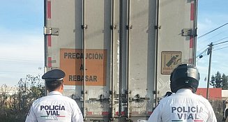 Asegura policía de Coronango tráiler con reporte de robo