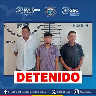 Alteradores del orden público son detenidos en Cholula