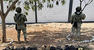 Ejército Mexicano asegura arsenal y droga en operativo en Elota
