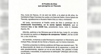 Tlaxcala rinde homenaje al Papa Francisco con misa y oración