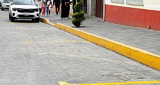 Realiza Ayuntamiento de Huamantla nuevo balizado en la calle Hidalgo