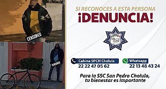 Exhorta la SSC Cholula a la ciudadanía a colaborar para localizar a presunto acosador