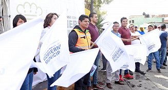 Arranca Omar Muñoz rehabilitación de importante arteria en San Lorenzo Almecatla 