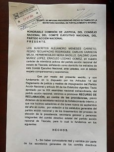 Impugnan convocatoria para renovar dirigencia del PAN en Tlaxcala