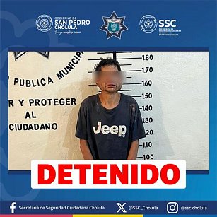 Detienen a Francisco "N" por intento de robo de autopartes en Cholula