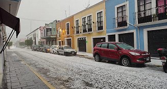 Intensa granizada provoca estragos en la capital tlaxcalteca
