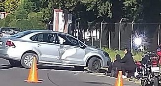 Accidente en San Pedro Tlalcuapan deja a motociclista herido y causa tráfico