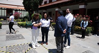 Gobernadora participa en simulacro sísmico para fomentar prevención