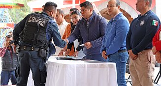 Anuncia Omar Muñoz seguro de vida para elementos de la SSCyPC de Cuautlancingo 