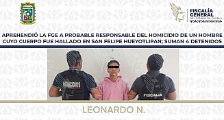 Aprehensión de Leonardo N. por homicidio en Puebla