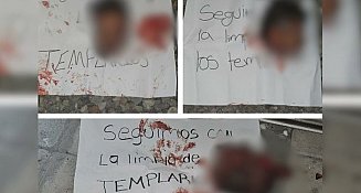 Localizan tres cabezas con "narcomensajes" en Apatzingán, Michoacán