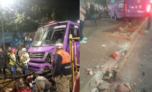 Camión de la Ruta 111 pierde el control y deja cinco lesionados en Coyoacán