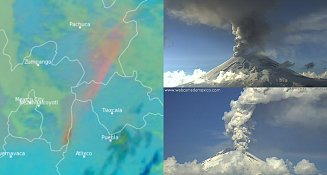 Continúa Popocatépetl con emisión de ceniza hacia Tlaxcala