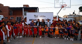 Rehabilita Gobierno de Cholula las canchas de San Diego Cuachayotla