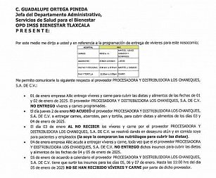 Crisis en hospitales de Tlaxcala: desabasto de alimentos y medicinas