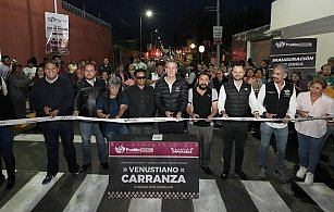 Inauguración de la pavimentación en Venustiano Carranza