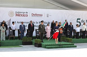 Sheinbaum lidera ceremonia por el 163 aniversario de la Batalla de Puebla