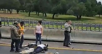 Motociclista herido de gravedad tras derrape en la autopista México-Pachuca