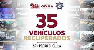 Policía de San Pedro Cholula recupera vehículo robado; suman 35 en la administración de Tonantzin Fernández