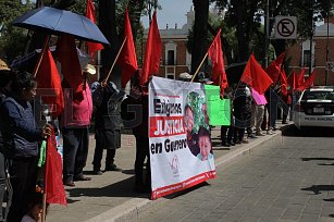Protestan antorchistas de Tlaxcala por muerte de compañeros en Guerrero