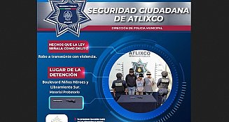 Rápida intervención policial frustra robo con violencia en Atlixco