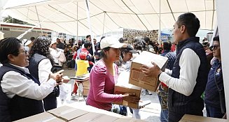 Sedif Tlaxcala entrega 535 despensas en Huamantla para apoyar a familias