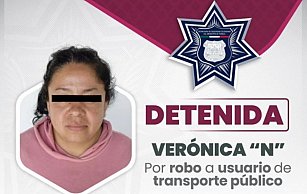 Detienen a presunta carterista de la banda "El Coronel" en unidad RUTA