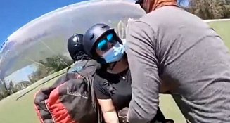 Instructor cae desde un parapente tras quedar atrapado en pleno vuelo