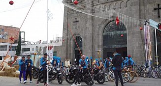 Peregrinos de Veracruz recorren en bicicleta hacia la Basílica de Guadalupe