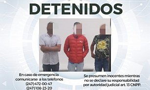 Policía de Huamantla detiene a 3 hombres durante operativo de vigilancia