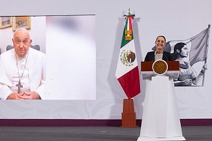 Claudia Sheinbaum presenta video inédito del Papa Francisco