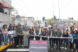 Inauguran pavimentación de la avenida 11 de Enero en Puebla