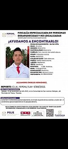 Se cumplen dos años de la desaparición de Alejandro, pasante de medicina en UATx