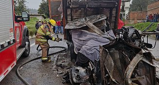 Tres personas mueren calcinadas tras brutal choque en la carretera Tlaxco-Chignahuapan