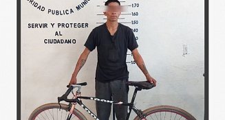 Policía municipal de Cholula detiene a presunto ladrón de bicicleta en San Gregorio Zacapechpan