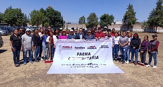 Encabeza Tere Alfaro faena comunitaria en la Escuela Josefa Ortiz de Domínguez