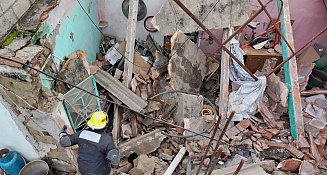 Derrumbe de barda en Panotla causa movilización de equipos de emergencia; no hubo lesionados