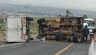 Choque en la México-Tuxpan y atropellamiento provocan caos vial en Tulancingo