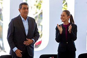 Claudia Sheinbaum elogia a Sergio Salomón Céspedes y da la bienvenida a Alejandro Armenta como nuevo gobernador de Puebla