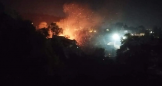 Incendio en Panotla: Vecinos luchan contra el fuego que amenaza sus viviendas