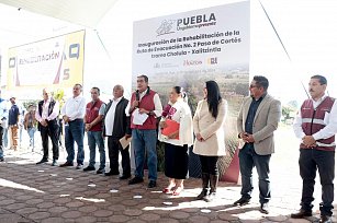 Inauguración de rehabilitación de rutas de evacuación en San Pedro Cholula