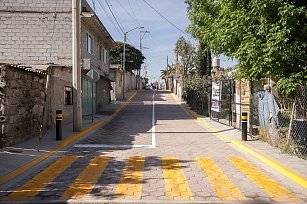 San Andrés Cholula avanza con la rehabilitación de la calle Revolución