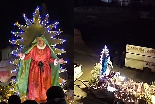 Polémica en Oaxaca por mujer disfrazada de Virgen Guadalupe bailando