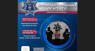 Tecnología de videovigilancia logra recuperación de vehículo robado en Atlixco