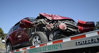 Aparatoso accidente en la carretera Tlaxcala-San Martín deja dos heridos leves