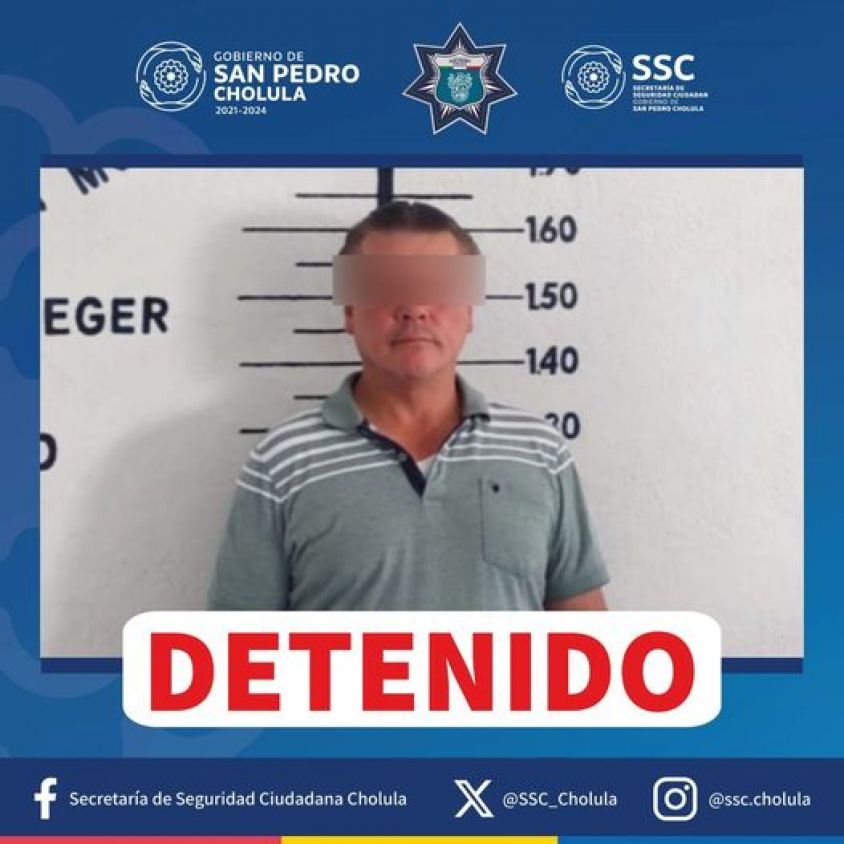 Detienen a presunto acosador de menor en Cholula