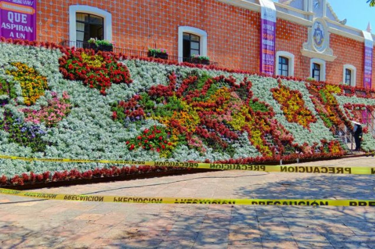 Inauguran Mosaico Floral en Atlixco